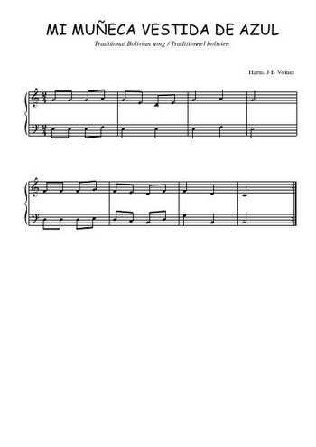 Téléchargez l'arrangement pour piano de la partition de Mi muneca vestida de azul en PDF